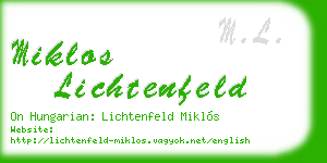 miklos lichtenfeld business card